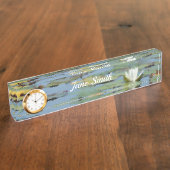 Porte-nom Pour Bureau Aquarelle nénuphar Lake Flower (Taille)