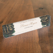 Porte-nom Pour Bureau Aquarelle or | Plaque signalitique nom (Taille)