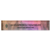 Porte-nom Pour Bureau Aquarelle professionnelle Abstraite personnalisée (Devant)