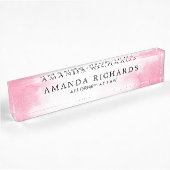 Porte-nom Pour Bureau Aquarelle rose