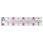 Porte-nom Pour Bureau Aquarelle rose Floral design (Devant)