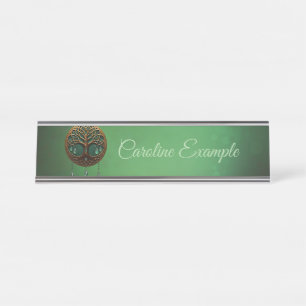 Porte-nom Pour Bureau Arbre de vie stylisé