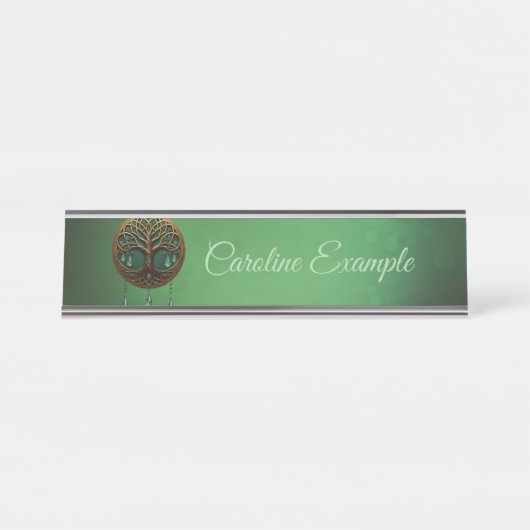 Porte-nom Pour Bureau Arbre de vie stylisé (Devant)