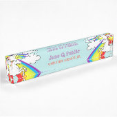 Porte-nom Pour Bureau Arc-en-ciel de licorne