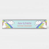 Porte-nom Pour Bureau Arc-en-ciel de Unicorne (Devant)