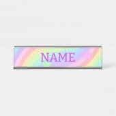 Porte-nom Pour Bureau Arc en ciel et étoiles (Devant)