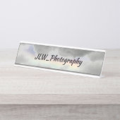 Porte-nom Pour Bureau Arc en ciel naturel parmi les nuages gris tempétue (Devant)