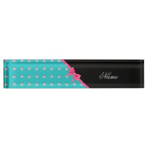 Porte-nom Pour Bureau Arc nommé personnalisé de rose de diamants de