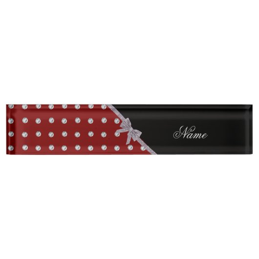 Porte-nom Pour Bureau Arc rouge nommé fait sur commande de parties (Devant)