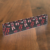 Porte-nom Pour Bureau Arcs rouges en noir (Taille)