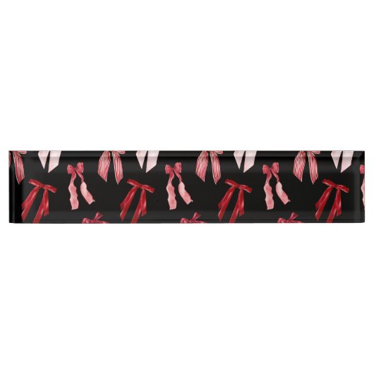 Porte-nom Pour Bureau Arcs rouges en noir (Devant)