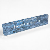 Porte-nom Pour Bureau Ardoise bleue