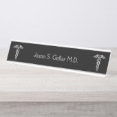 Porte-nom Pour Bureau Argent de médecin ou d'infirmière (Devant)