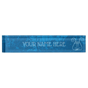 Porte-nom Pour Bureau Arrière - plan Blue Lyre