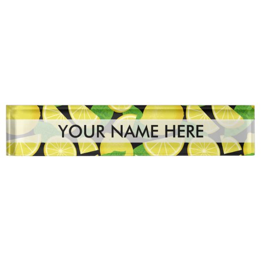 Porte-nom Pour Bureau Arrière - plan citron (Devant)