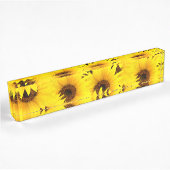 Porte-nom Pour Bureau Arrière - plan de tournesols