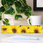 Porte-nom Pour Bureau Arrière - plan de tournesols