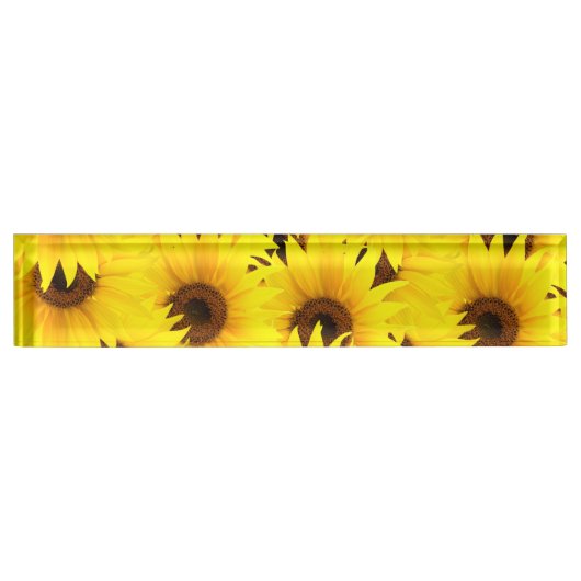 Porte-nom Pour Bureau Arrière - plan de tournesols (Devant)