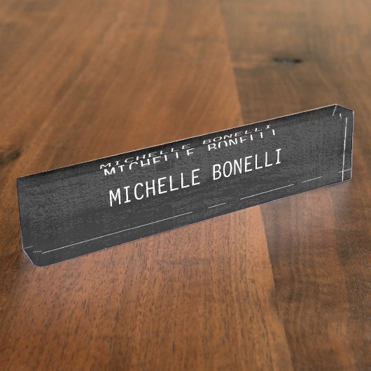 Porte-nom Pour Bureau Arrière - plan gris clair (Taille)