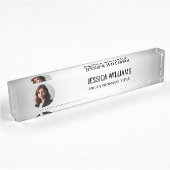Porte-nom Pour Bureau Arrière - plan gris flou Fleur Gerbera floue