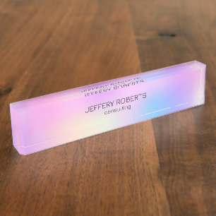 Porte-nom Pour Bureau Arrière - plan holographique coloré