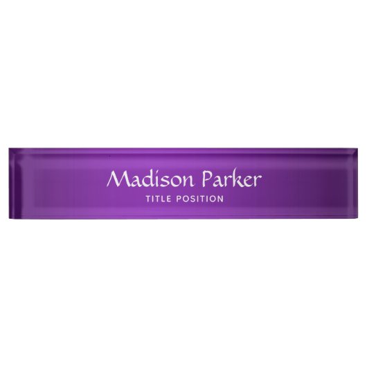 Porte-nom Pour Bureau Arrière - plan pourpre (Devant)