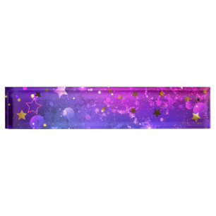 Porte-nom Pour Bureau Arrière - plan rose brillant