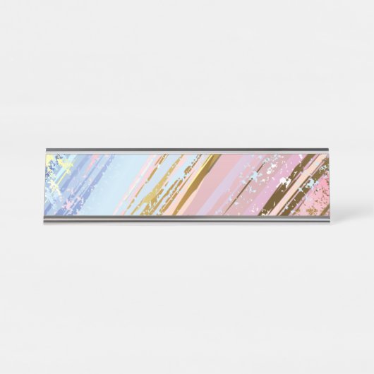 Porte-nom Pour Bureau Arrière - plan rose texturé (Devant)