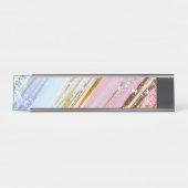 Porte-nom Pour Bureau Arrière - plan rose texturé (Devant)