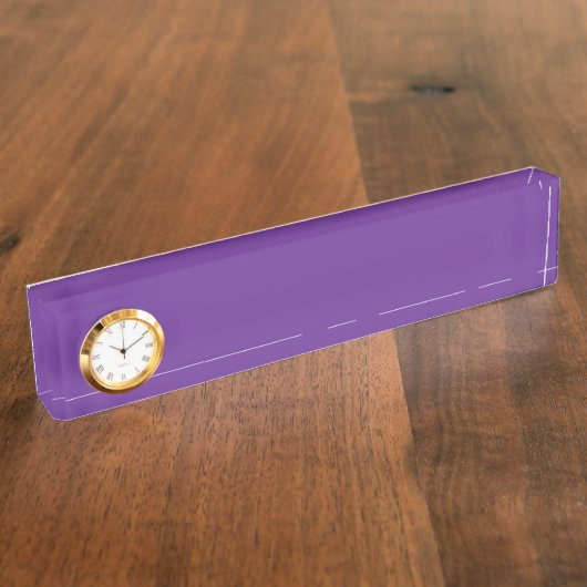 Porte-nom Pour Bureau arrière - plan violet avec bordure blanche (Taille)