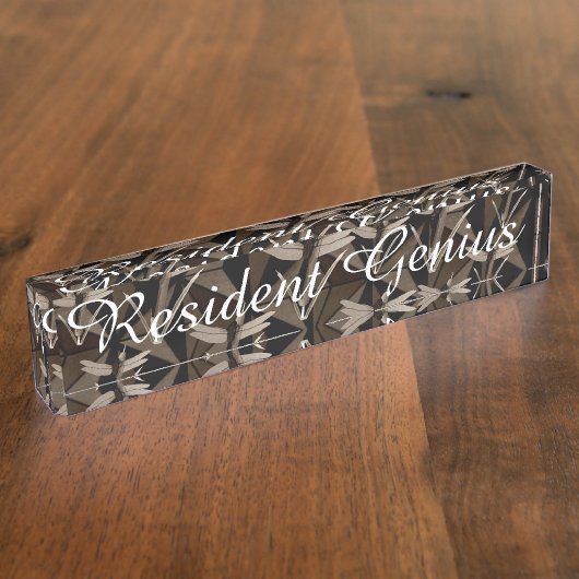 Porte-nom Pour Bureau Art de libellule (Taille)