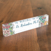 Porte-nom Pour Bureau Art pour aquarelle floral (Taille)