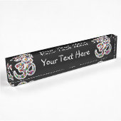 Porte-nom Pour Bureau Art symbolique floral Namaste