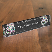 Porte-nom Pour Bureau Art symbolique floral Namaste (Taille)