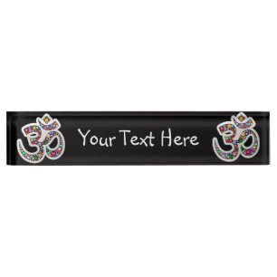 Porte-nom Pour Bureau Art symbolique floral Namaste
