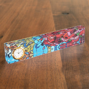 Porte-nom Pour Bureau Art urbain 12.