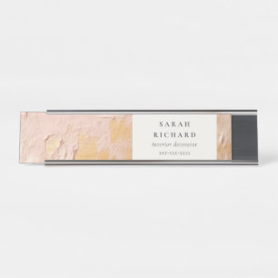 Porte-nom Pour Bureau Artisan classique Bush Pink Gold Paint Business