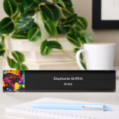 Porte-nom Pour Bureau Artiste Abstrait d'art moderne