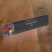 Porte-nom Pour Bureau Artiste Abstrait d'art moderne (Taille)