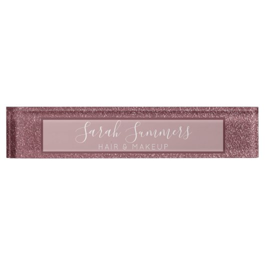 Porte-nom Pour Bureau Artiste de maquillage de salon de coiffure moderne (Devant)