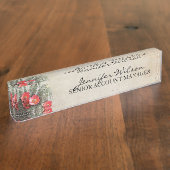 Porte-nom Pour Bureau Artwork de fleurs de cactus (Taille)