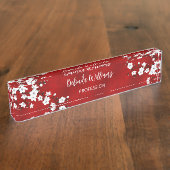 Porte-nom Pour Bureau Asia Floral White Cherry (Taille)