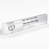 Porte-nom Pour Bureau Aspect Argent Métallisé et Noir