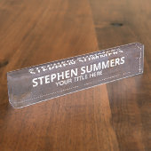 Porte-nom Pour Bureau Aspect métallique industriel Texture (Taille)