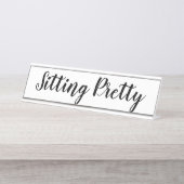 Porte-nom Pour Bureau "Assis Joli" (Devant)