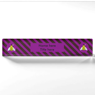 Porte-nom Pour Bureau Assistant Abeille magique d'Halloween Purple et ba