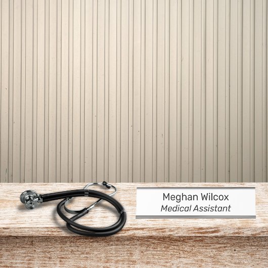 Porte-nom Pour Bureau Assistant Médicale blanc