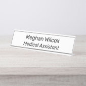 Porte-nom Pour Bureau Assistant Médicale blanc (Devant)