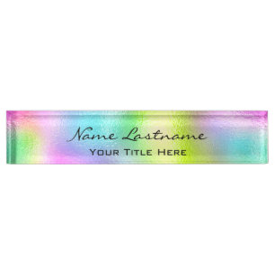Porte-nom Pour Bureau Atelier de maquillage Holographe esthétique Esth