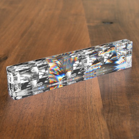 Porte-nom Pour Bureau Attaque arc-en-ciel (Taille)